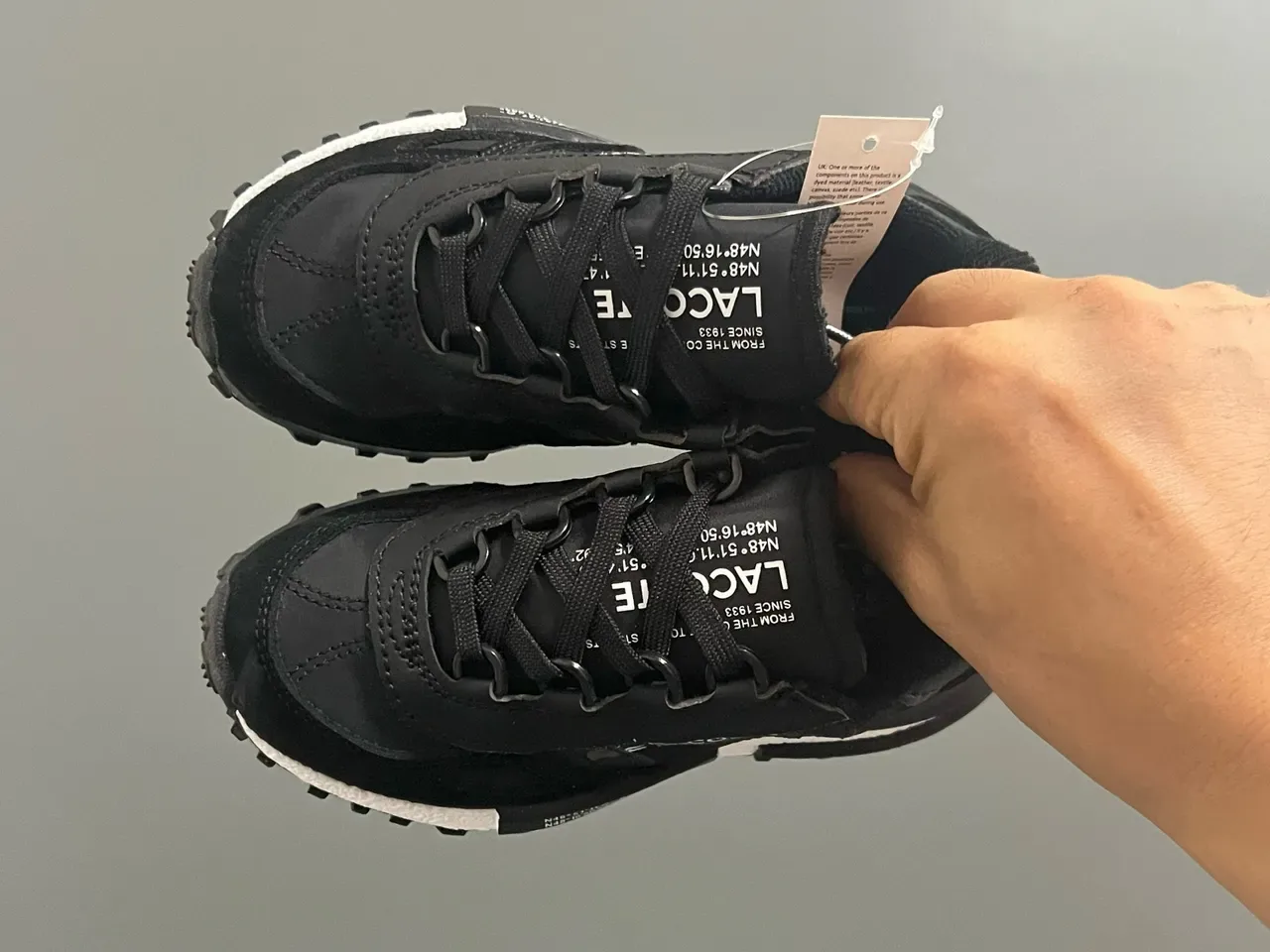Lacoste 黑白分层鞋面纹理中底生活方式运动鞋 17