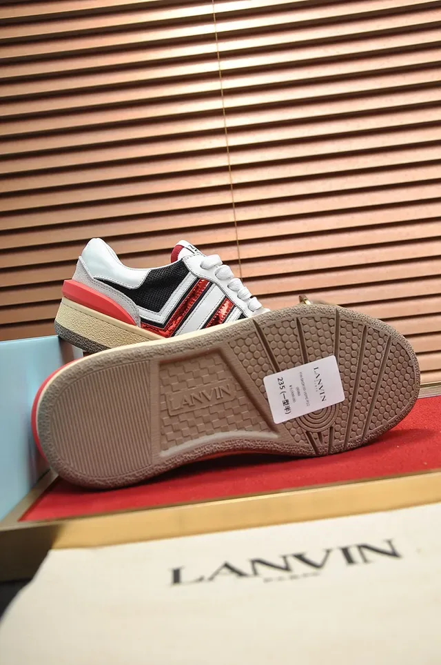 Lanvin Tênis Brancos e Cinza Low-Top Cupsole 5