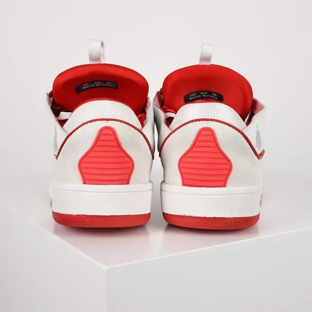 Le Coq Sportif White Red Wave-Cut Overlays Braided Laces Lifestyle Sneakers 8