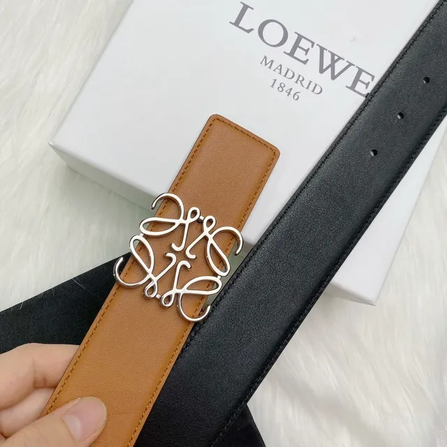 Loeve Anagram Belt Ceinture en cuir tan 7
