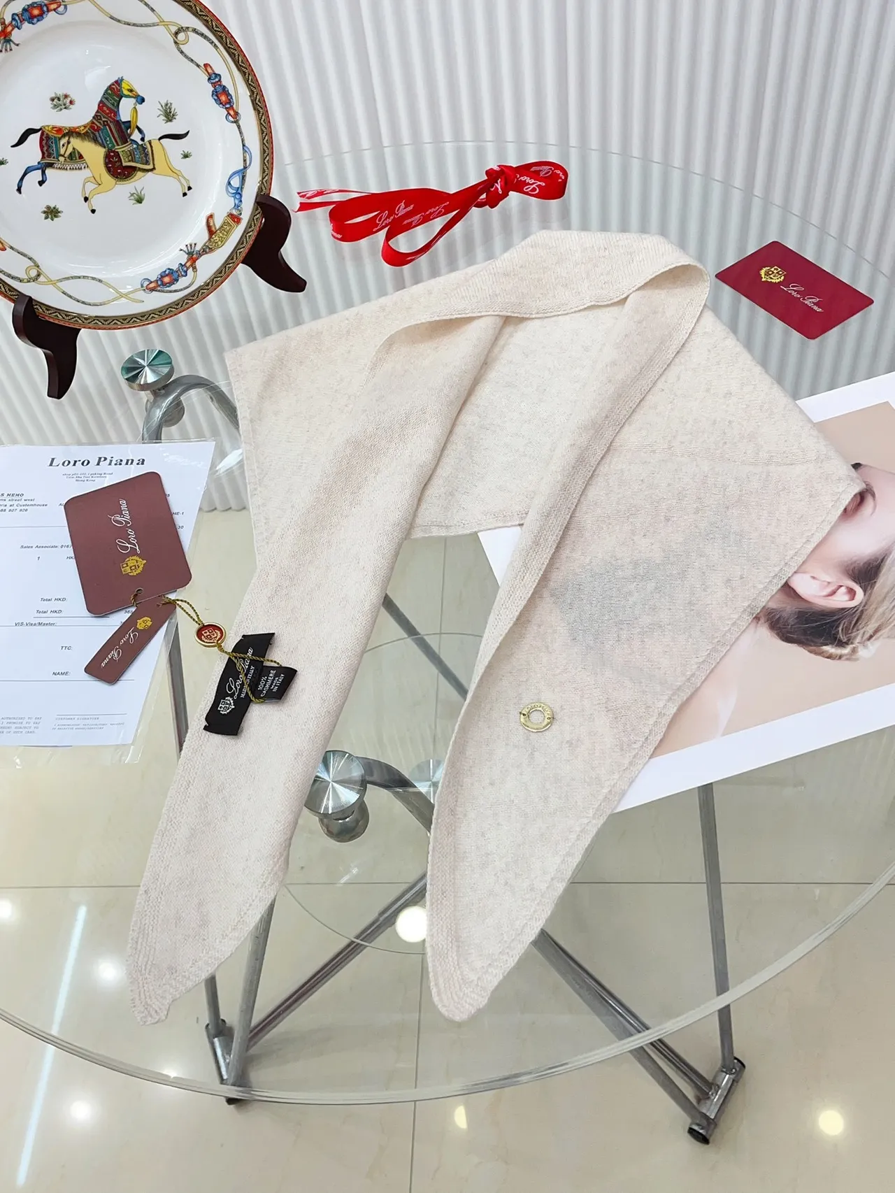 Loro Piana 刺绣老虎补丁 Off-White 针织帽 5