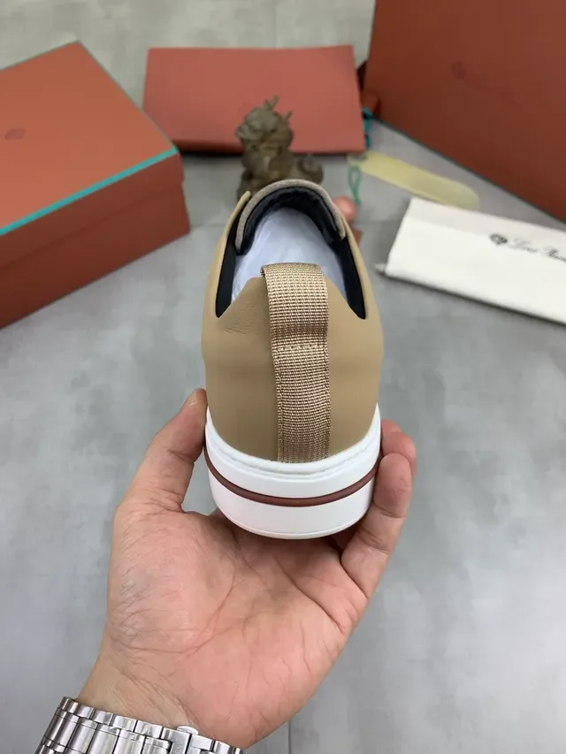 Loro Piana Slip-On Suede and Leather Beige Lifestyle Sneaker 3