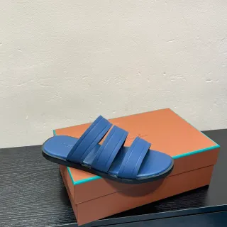 Loro Piana sandálias de três tiras azul e preto