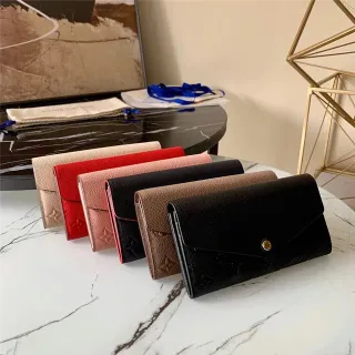 Louis Vuitton Black Gold Embossed Monogram Leather Envelope Flap Long Wallet