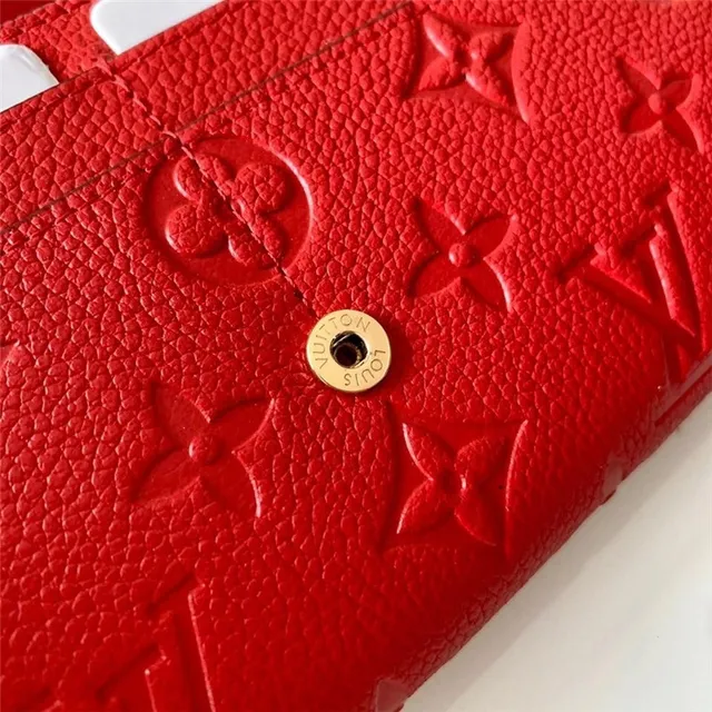 Louis Vuitton محفظة طويلة جلد أسود وذهبي نقش أحادي مونوغرام طية ظرف 10