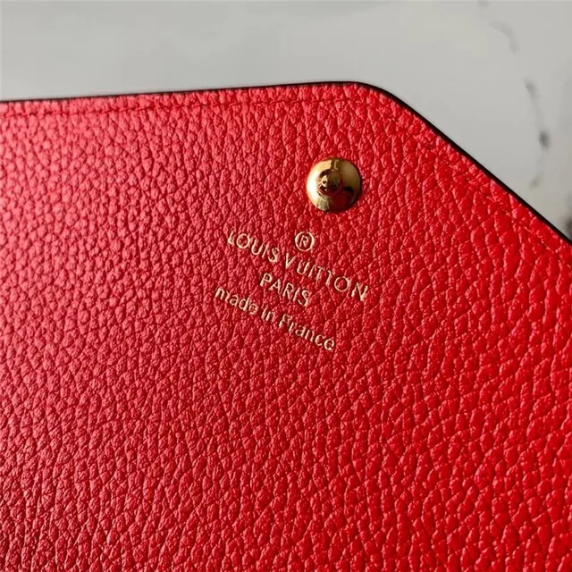Louis Vuitton محفظة طويلة جلد أسود وذهبي نقش أحادي مونوغرام طية ظرف 13