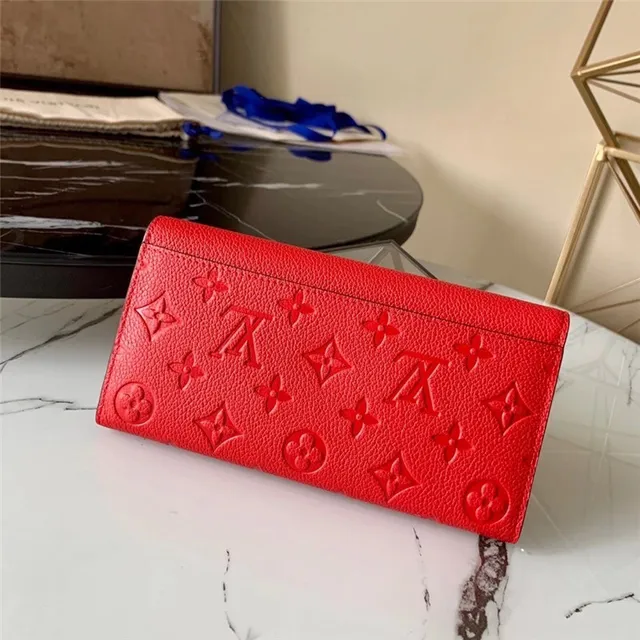Louis Vuitton محفظة طويلة جلد أسود وذهبي نقش أحادي مونوغرام طية ظرف 16
