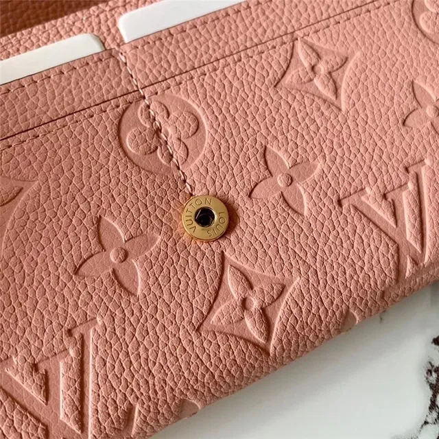 Louis Vuitton محفظة طويلة جلد أسود وذهبي نقش أحادي مونوغرام طية ظرف 19