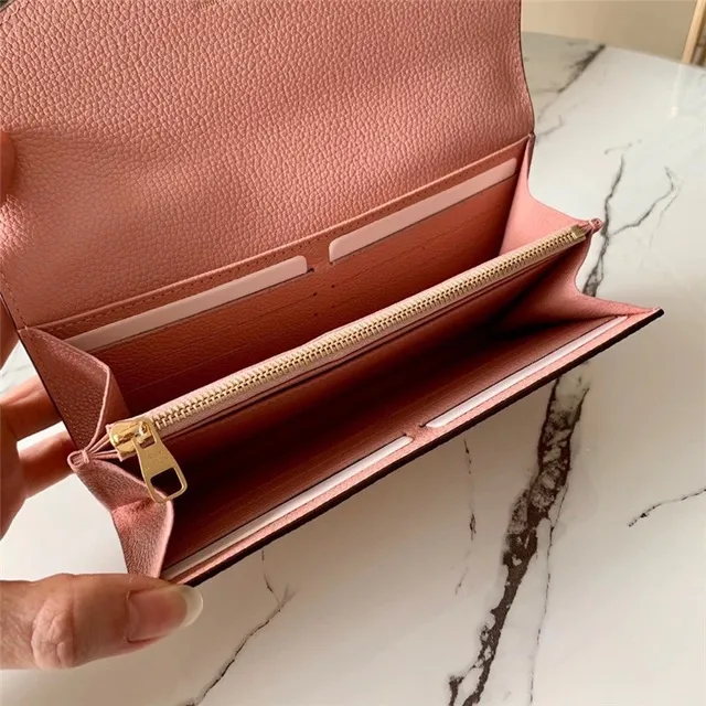 Louis Vuitton محفظة طويلة جلد أسود وذهبي نقش أحادي مونوغرام طية ظرف 21