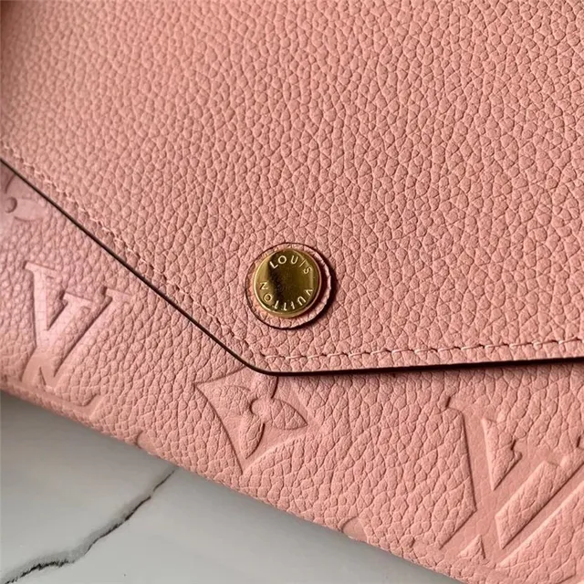 Louis Vuitton محفظة طويلة جلد أسود وذهبي نقش أحادي مونوغرام طية ظرف 24