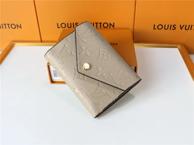 Louis Vuitton Black Gold এমবসড মনোগ্রাম চামড়া Envelope Flap Short Wallet 7
