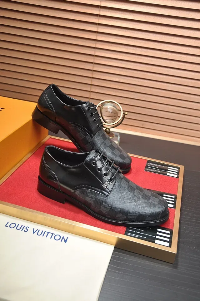 Louis Vuitton Black Gray Lace-Up Damier Graphite Canvas Oxford Shoes 6