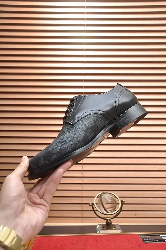 Louis Vuitton Black Gray Lace-Up Damier Graphite Canvas Oxford Shoes 7