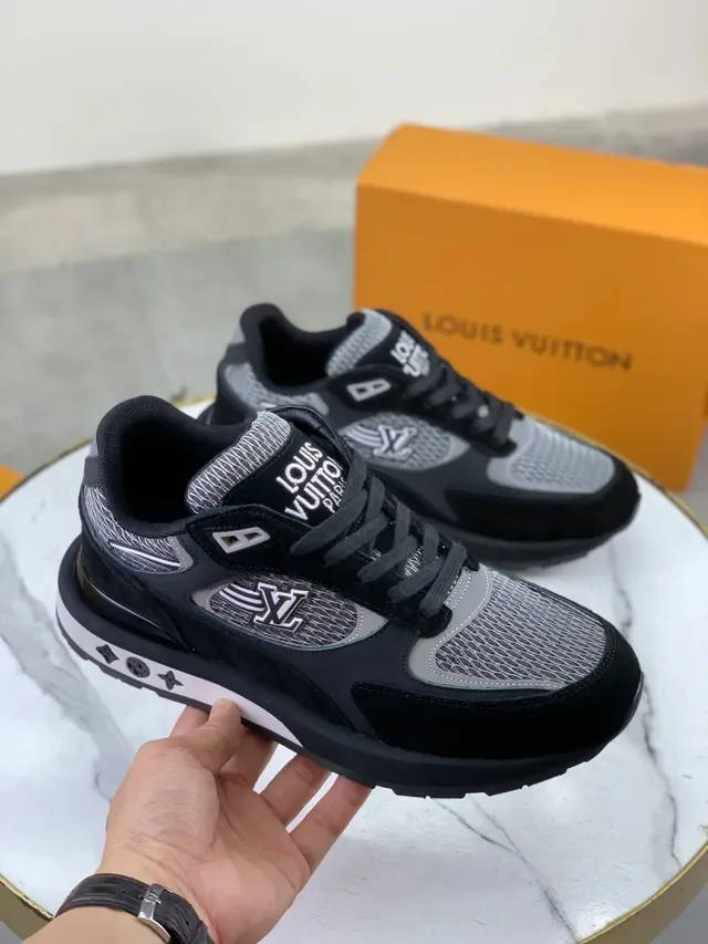 Louis Vuitton 黑色灰色 混合材质 网面与麂皮面板 生活方式运动鞋 6