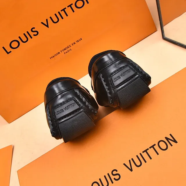 Louis Vuitton Black Gray Monogram Canvas Leather-Trimmed Loafer 3