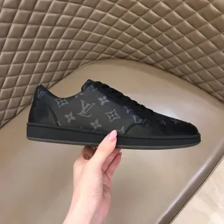 Louis Vuitton Preto Cinza Monogram-Impresso Low-Top Lifestyle Sneakers