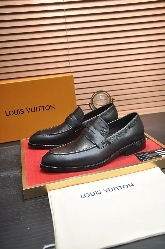 Louis Vuitton Black Leather Penny Loafer Men's Loafers 4