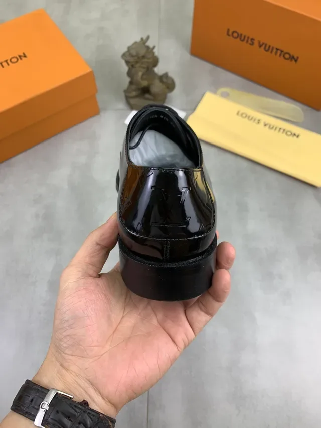 Louis Vuitton Black Patent Leather Cap Toe Oxford Shoes 3