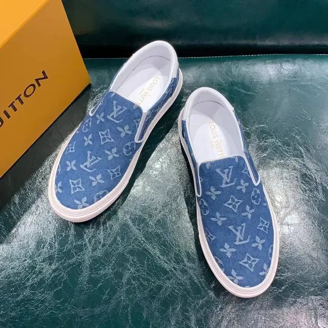 Louis Vuitton Blue White Slip-On Monogram Canvas Lifestyle Sneakers 9
