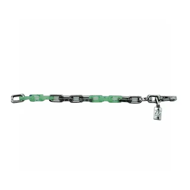 Louis Vuitton Chain Link Mint Green Resin and Silver-Tone Bracelet 3