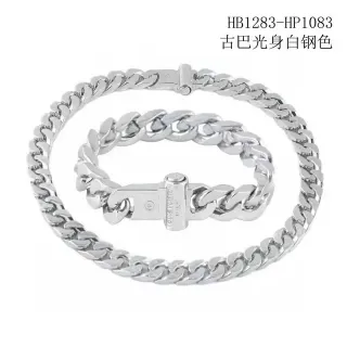 Louis Vuitton Chain Reaction Chunky Curb-Link Pulseras de acero plateado