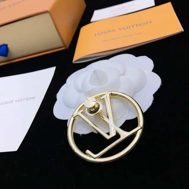 Louis Vuitton Circular LV Monogram Gold-Tone Brooch 3