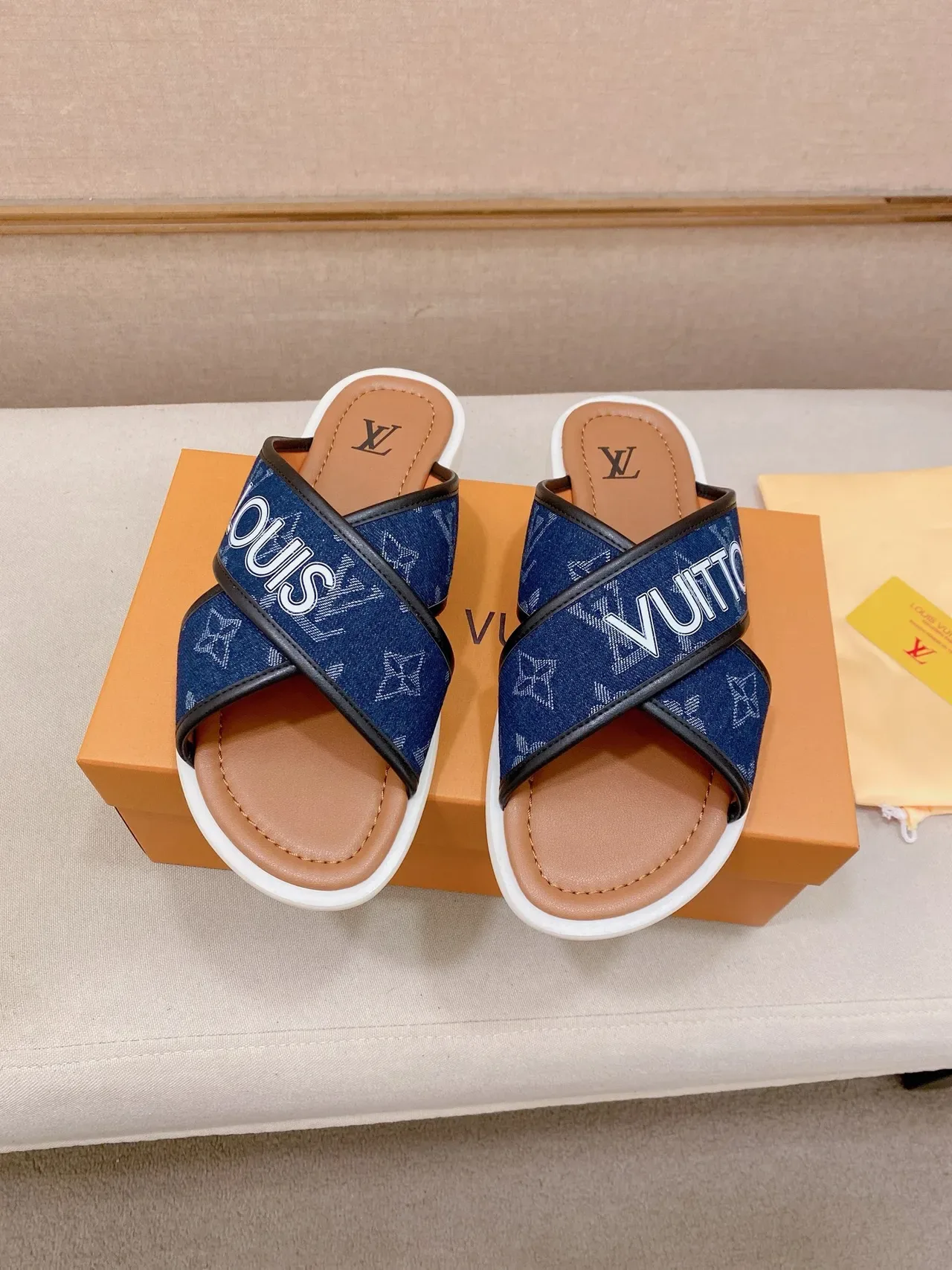 Louis Vuitton Cross-Strap Monogram Slide Slippers 4