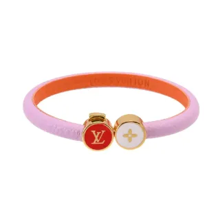 Louis Vuitton Dual Enamel Charm سوار وردي وبرتقالي من الجلد