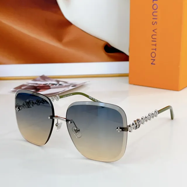 Louis Vuitton Chaîne Florale Monogramme Sans Monture Bouclier Lunettes de soleil 5