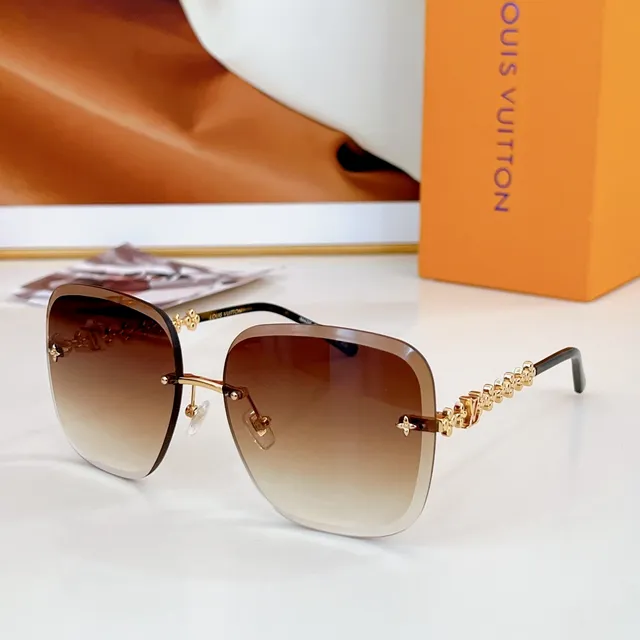 Louis Vuitton Chaîne Florale Monogramme Sans Monture Bouclier Lunettes de soleil 8