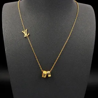 Louis Vuitton সোনার চেইন অসমমিত পেন্ড্যান্ট লেআউট হার