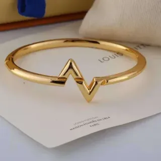 Louis Vuitton Pulsera Rígida Dorada Pulida