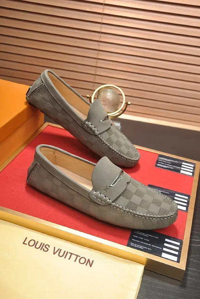 Louis Vuitton Loafer Gris Beige Damier Attache Penny 4