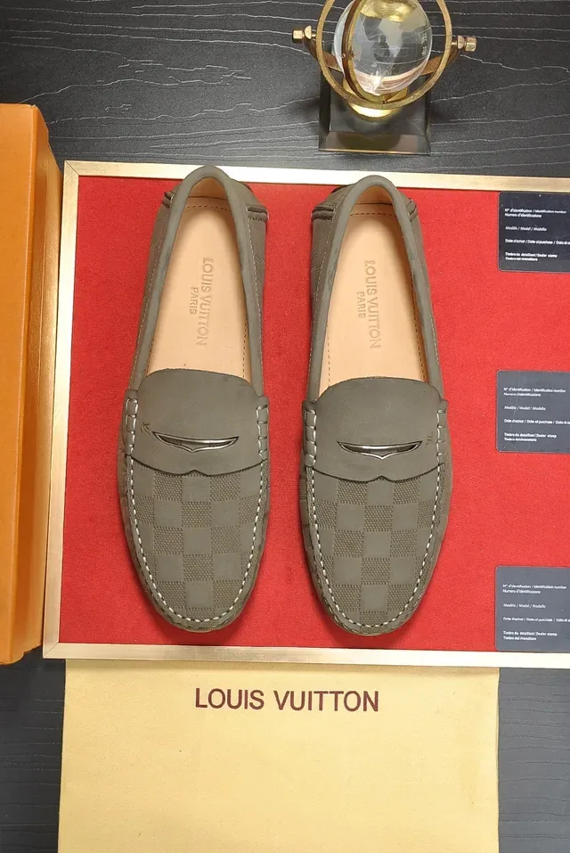 Louis Vuitton Loafer Gris Beige Damier Attache Penny 5
