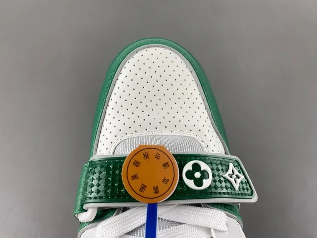 Louis Vuitton সবুজ সাদা লেয়ার্ড চামড়া এবং পারফোরেটেড মেশ চাঙ্কি প্ল্যাটফর্ম সোল লাইফস্টাইল স্নিকার্স 5