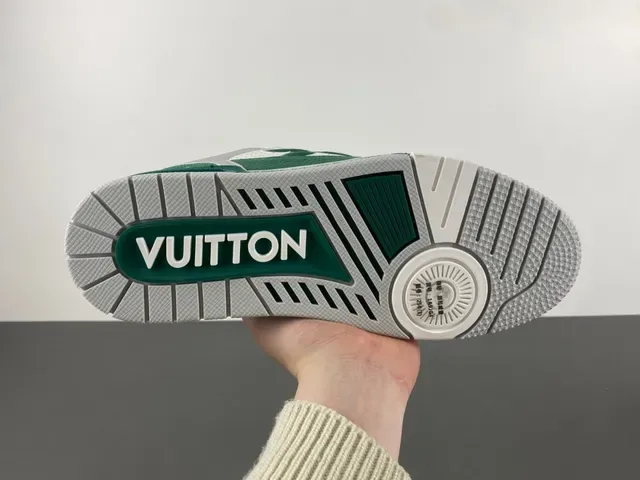 Louis Vuitton সবুজ সাদা লেয়ার্ড চামড়া এবং পারফোরেটেড মেশ চাঙ্কি প্ল্যাটফর্ম সোল লাইফস্টাইল স্নিকার্স 9
