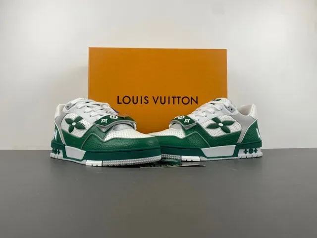 Louis Vuitton সবুজ সাদা লেয়ার্ড চামড়া এবং পারফোরেটেড মেশ চাঙ্কি প্ল্যাটফর্ম সোল লাইফস্টাইল স্নিকার্স 13