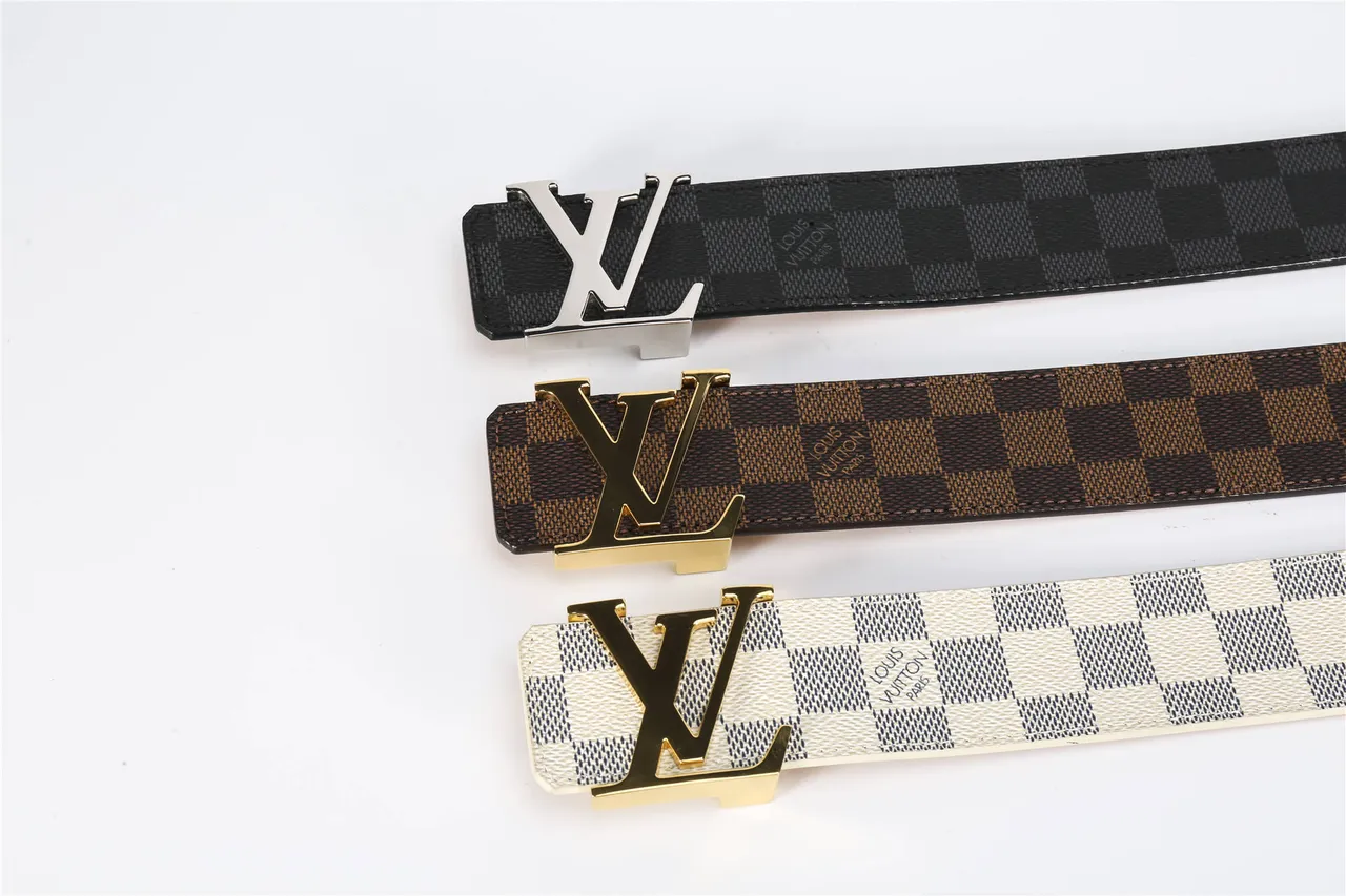 Louis Vuitton LV Belt Damier Ebène Brown Tan Leather Belt 3