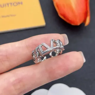 Louis Vuitton LV चेन रिंग चांदी धातु