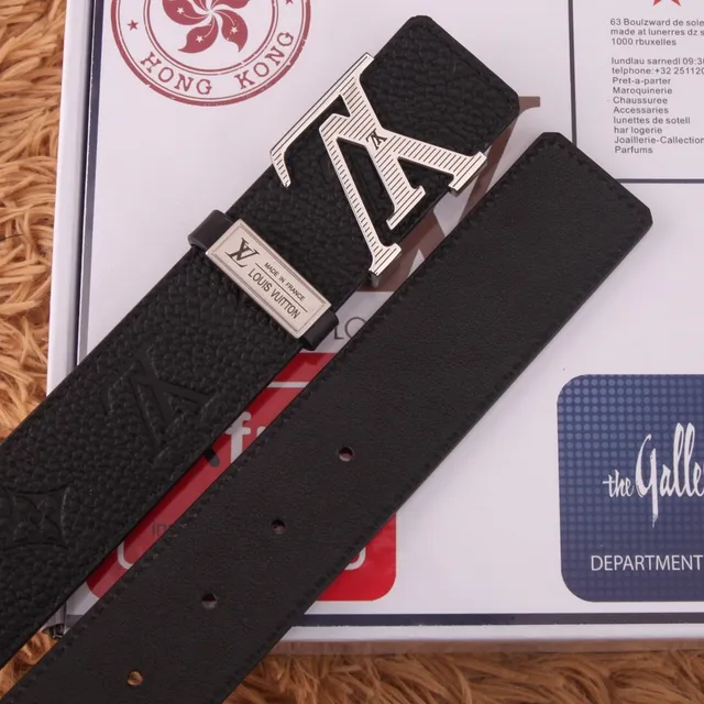 Louis Vuitton LV Initiales Black Pebbled Leather Belt 4