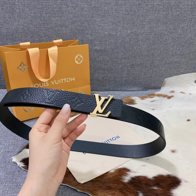 Louis Vuitton LV Initiales কালো পেবল্ড লেদার বেল্ট 5