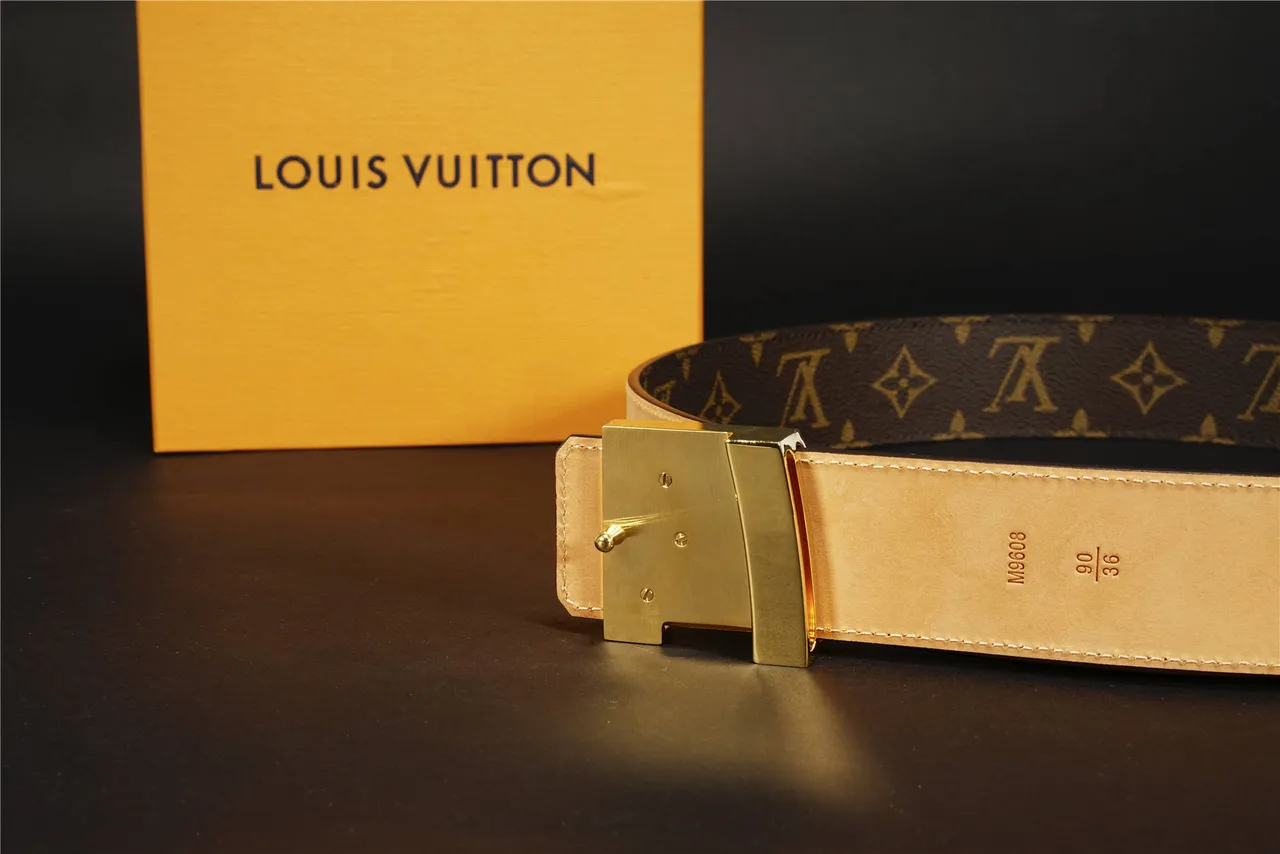 Louis Vuitton LV Initiales Ceinture de cuir canvas marron Monogram 2