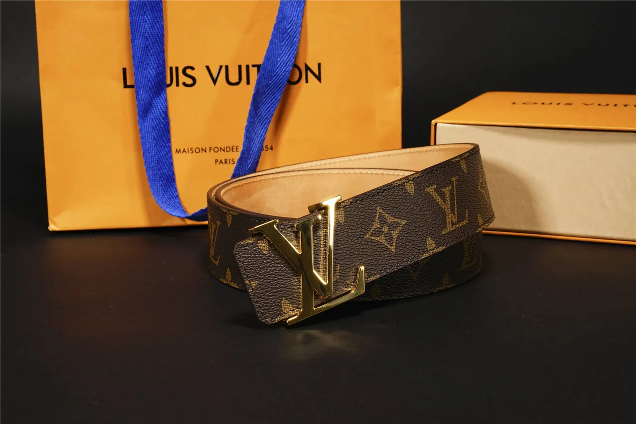 Louis Vuitton LV Initiales Ceinture de cuir canvas marron Monogram 5