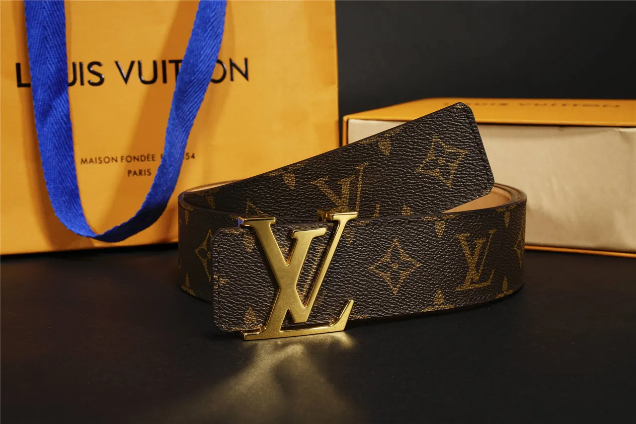 Louis Vuitton LV Initiales Ceinture de cuir canvas marron Monogram 6