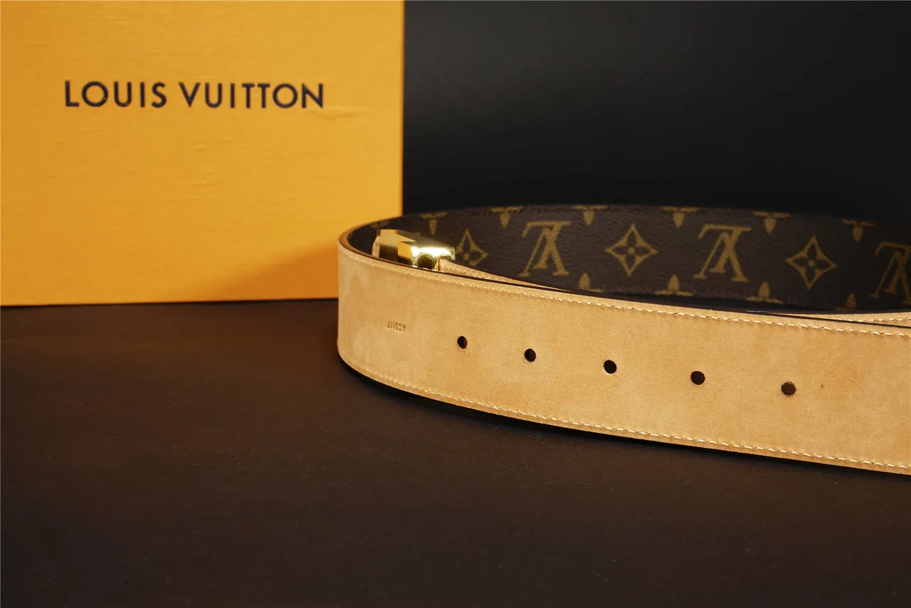 Louis Vuitton LV Initiales Ceinture de cuir canvas marron Monogram 7