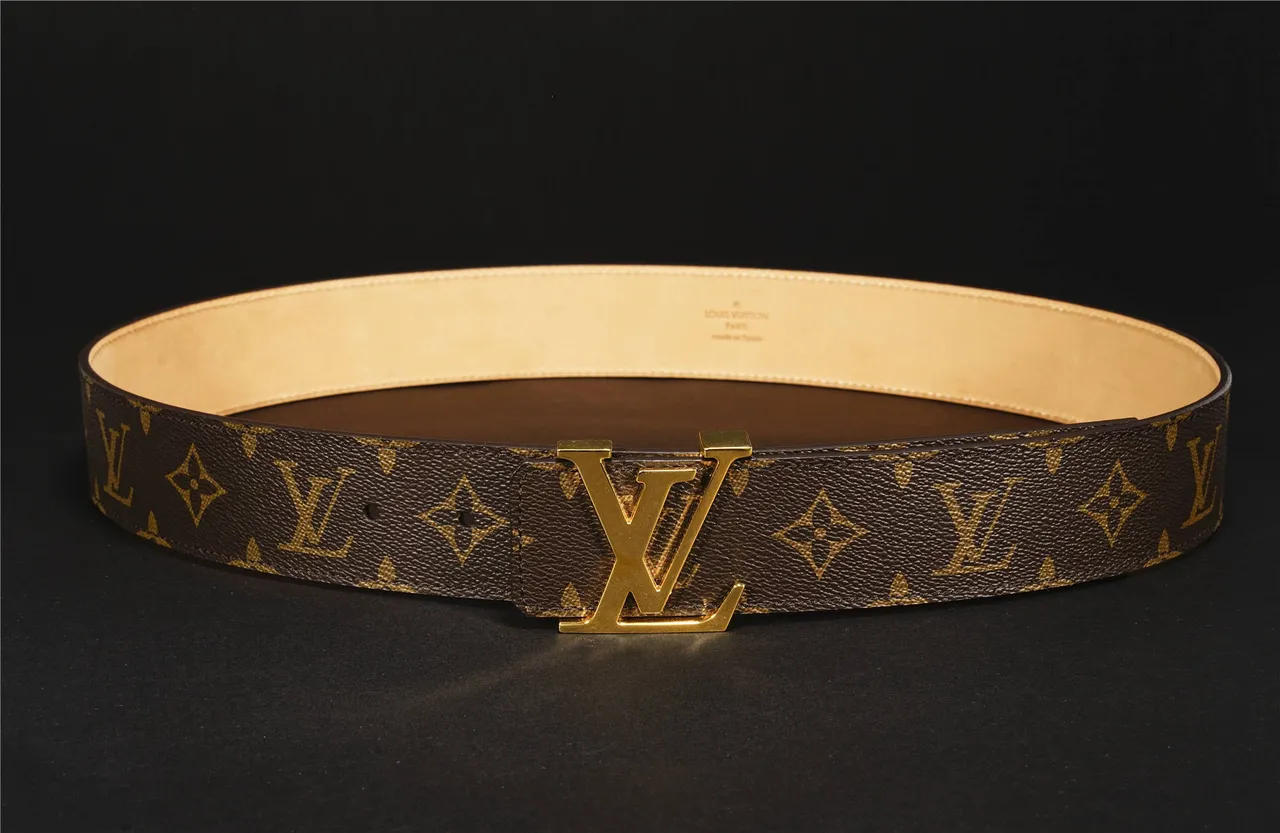 Louis Vuitton LV Initiales Ceinture de cuir canvas marron Monogram 8