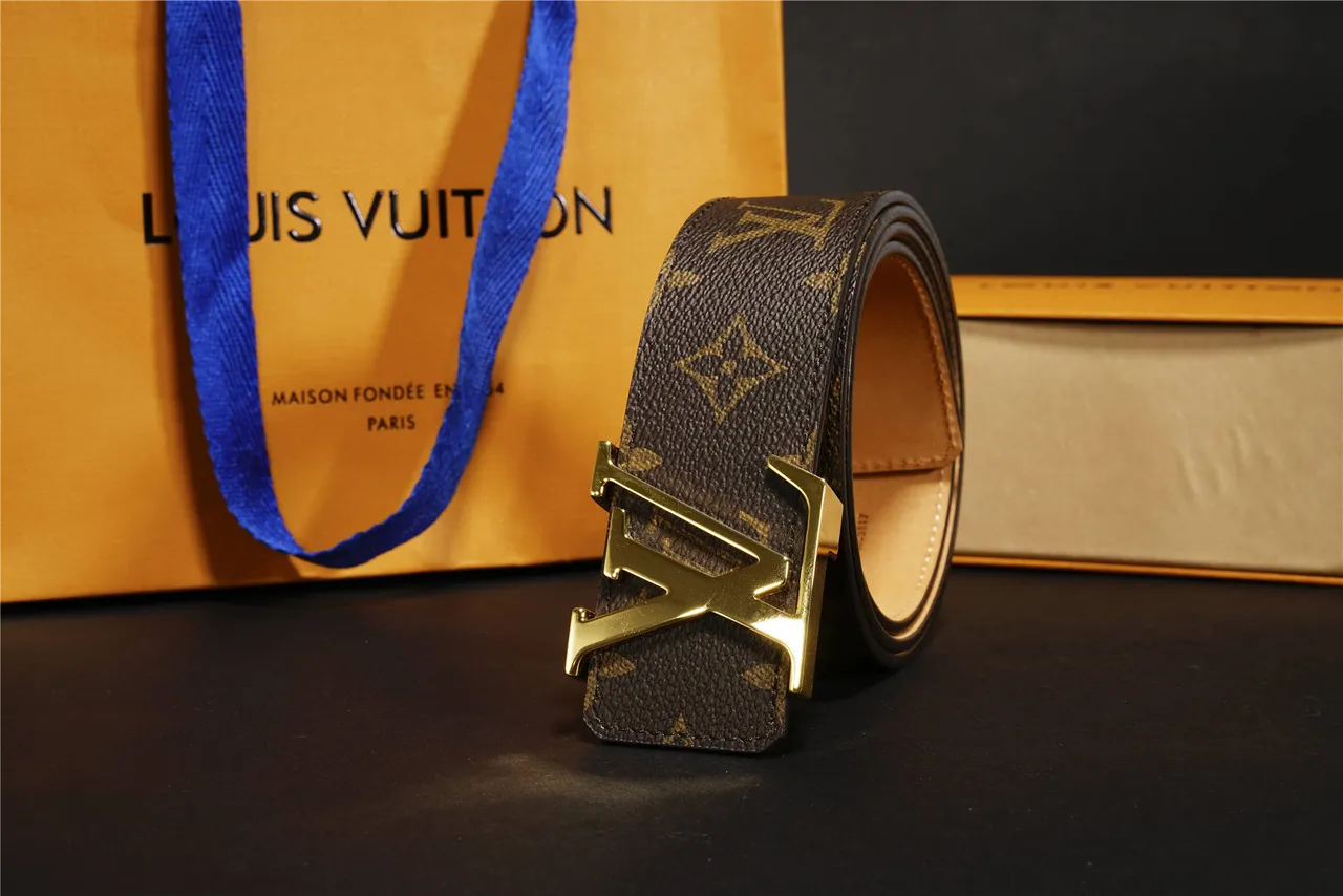 Louis Vuitton LV Initiales Ceinture de cuir canvas marron Monogram 11