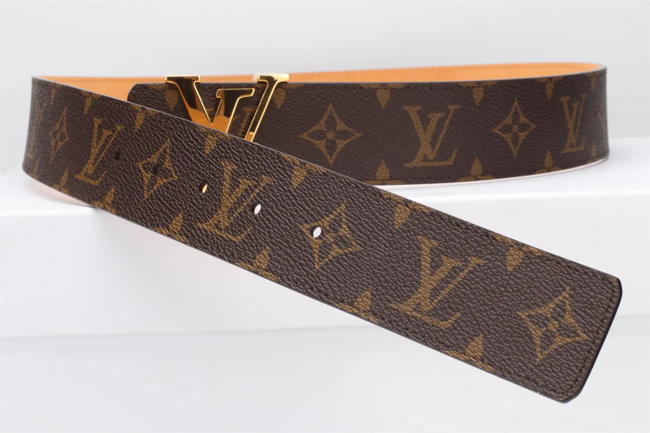 Louis Vuitton LV Initiales Ceinture de cuir canvas marron Monogram 13