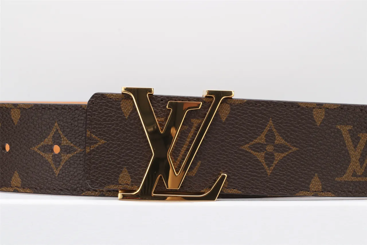 Louis Vuitton LV Initiales Ceinture de cuir canvas marron Monogram 19
