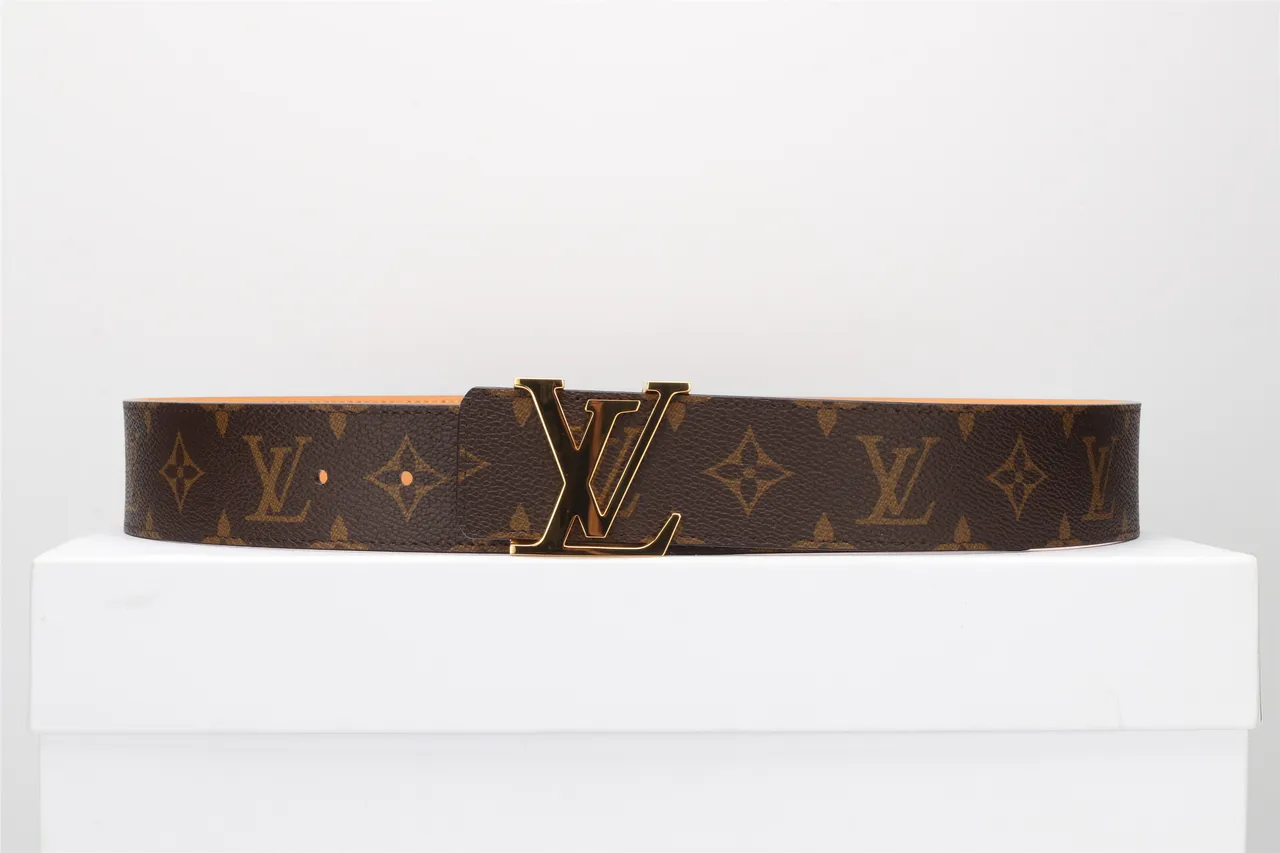 Louis Vuitton LV Initiales Ceinture de cuir canvas marron Monogram 22